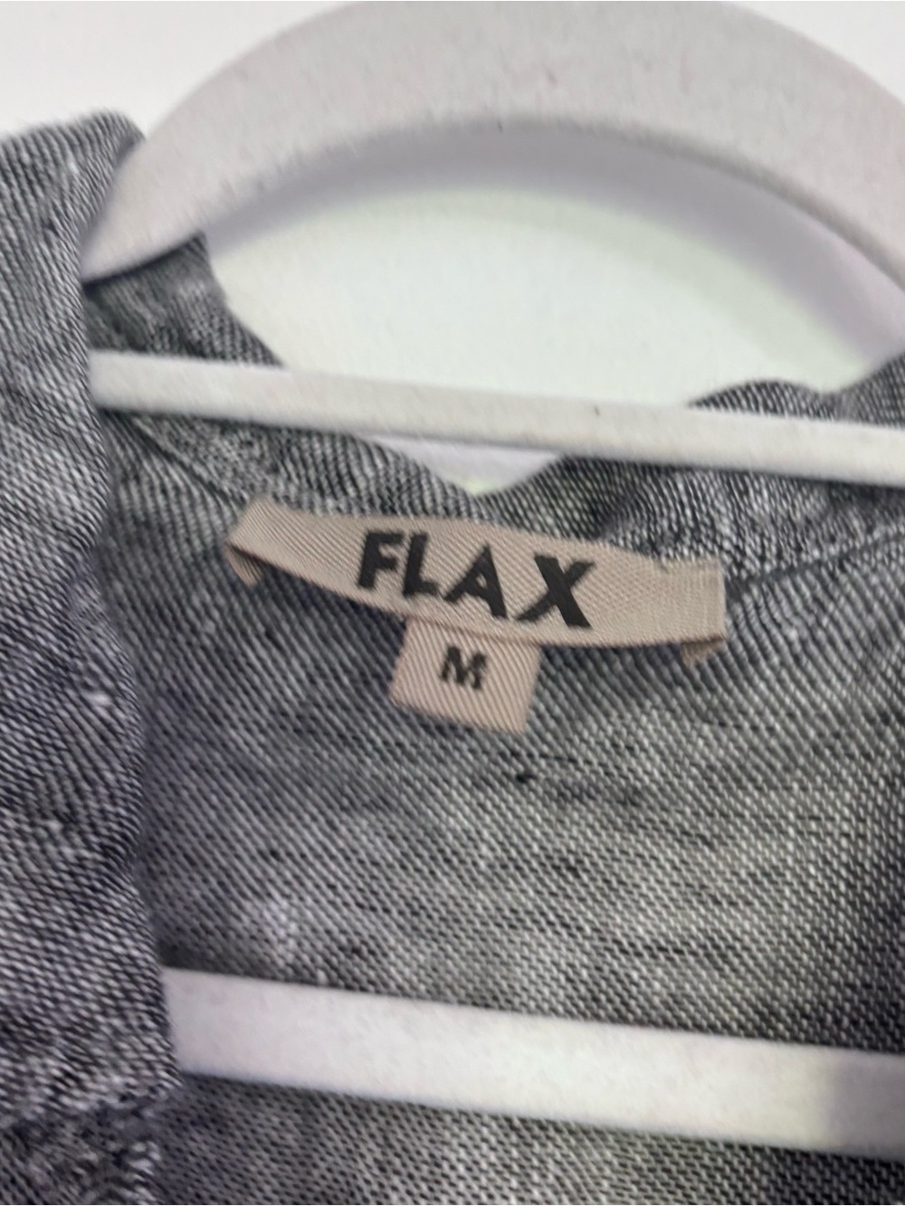 Flax grey linen button up collared shirt - Picture 5 of 8